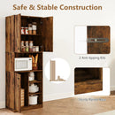 Kitchen Pantry Storage Cabinet with Microwave Stand and Open Shelves by DirectDeals