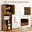 Kitchen Pantry Storage Cabinet with Microwave Stand and Open Shelves by LJGDeals