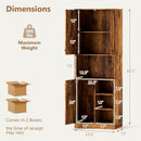 Kitchen Pantry Storage Cabinet with Microwave Stand and Open Shelves by LJGDeals