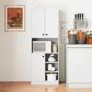 Kitchen Pantry Storage Cabinet with Microwave Stand and Open Shelves by LJGDeals