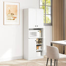 Kitchen Pantry Storage Cabinet with Microwave Stand and Open Shelves by LJGDeals