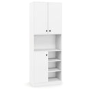 Kitchen Pantry Storage Cabinet with Microwave Stand and Open Shelves by LJGDeals