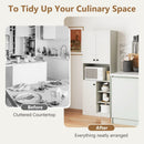 Kitchen Pantry Storage Cabinet with Microwave Stand and Open Shelves by LJGDeals