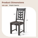 Kitchen Side Dining Chair Set of 2 with Rubber Wood Frame by LJGDeals
