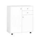 Kitchen Sideboard Buffet Cabinet Coffee Bar Cabinet with 2 Drawers 2 Doors and 3 Adjustable Shelves-White by LJGDeals