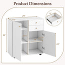 Kitchen Sideboard Buffet Cabinet Coffee Bar Cabinet with 2 Drawers 2 Doors and 3 Adjustable Shelves-White by LJGDeals