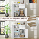 Kitchen Sideboard Buffet Cabinet Coffee Bar Cabinet with 2 Drawers 2 Doors and 3 Adjustable Shelves-White