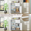 Kitchen Sideboard Buffet Cabinet Coffee Bar Cabinet with 2 Drawers 2 Doors and 3 Adjustable Shelves-White by LJGDeals