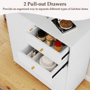 Kitchen Sideboard Buffet Cabinet Coffee Bar Cabinet with 2 Drawers 2 Doors and 3 Adjustable Shelves-White
