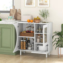 Kitchen Sideboard with Glasses Holder for Living Room Dining Room-White by LJGDeals