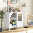 Kitchen Sideboard with Glasses Holder for Living Room Dining Room-White by LJGDeals