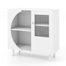 Kitchen Sideboard with Glasses Holder for Living Room Dining Room-White by LJGDeals