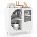 Kitchen Sideboard with Glasses Holder for Living Room Dining Room-White by LJGDeals