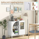 Kitchen Sideboard with Glasses Holder for Living Room Dining Room-White by LJGDeals