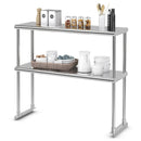 36 x 12 Inch Kitchen Stainless Steel Overshelf with Adjustable Lower Shelf by LJGDeals