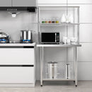 36 x 12 Inch Kitchen Stainless Steel Overshelf with Adjustable Lower Shelf by LJGDeals