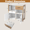 Kitchen Storage Cabinet with Drawer Pull-Out Shelf and 2 Doors-White