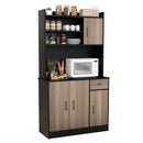 4-Door Freestanding Kitchen Buffet with Hutch and Adjustable Shelves by LJGDeals