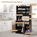 4-Door Freestanding Kitchen Buffet with Hutch and Adjustable Shelves by LJGDeals