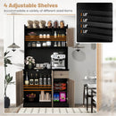 4-Door Freestanding Kitchen Buffet with Hutch and Adjustable Shelves by LJGDeals