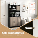 4-Door Freestanding Kitchen Buffet with Hutch and Adjustable Shelves by LJGDeals
