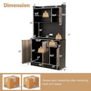 4-Door Freestanding Kitchen Buffet with Hutch and Adjustable Shelves by LJGDeals