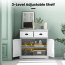 Kitchen Buffet Storage Cabinet with 2 Doors and 2 Storage Drawers-White by LJGDeals