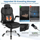Kneading Massage Office Chair with Adjustable Headrest-Black by LJGDeals