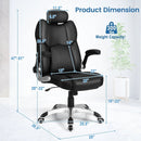 Kneading Massage Office Chair with Adjustable Headrest-Black by LJGDeals