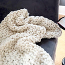 Soft Chunky Knitted Cream Throw Blanket by Decor Steals
