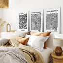 Black White set of 3 Piece Abstract Kusama Art by Wall Art Set