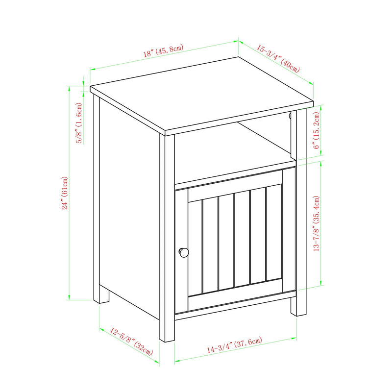 Craig Grooved Door Nightstand / Side Table