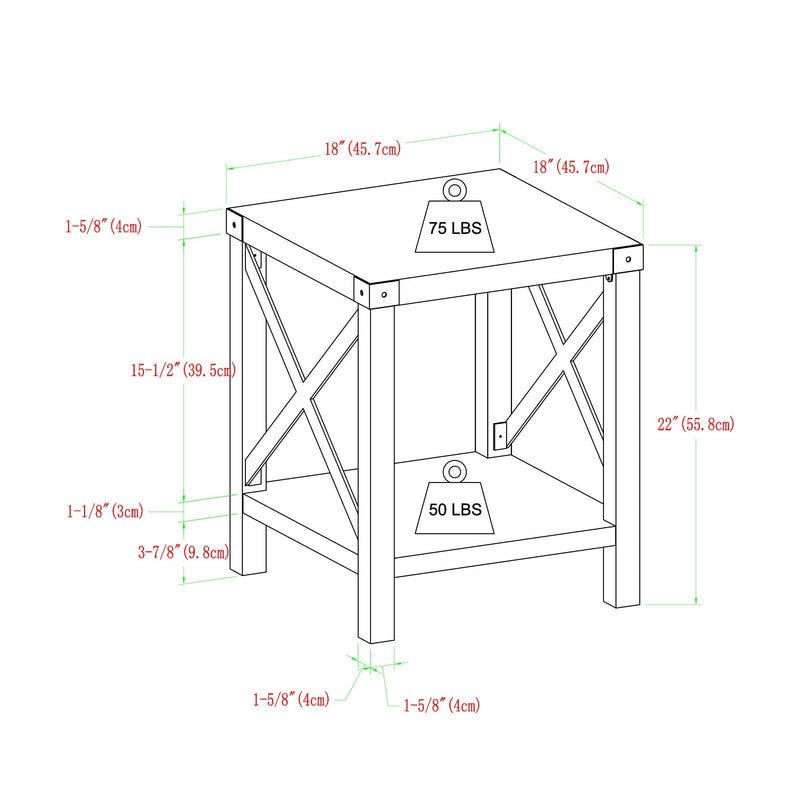 3-Piece Barndoor Accent Table Set