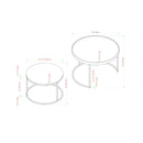 Modern Round Nesting Coffee Tables with Round Base, Set of 2