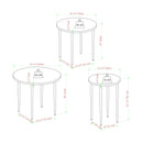 Modern Round Nesting Coffee Tables with Tapered Legs, Set of 3
