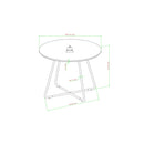 Alex 40" Modern Veneer and Metal Round Dining Table