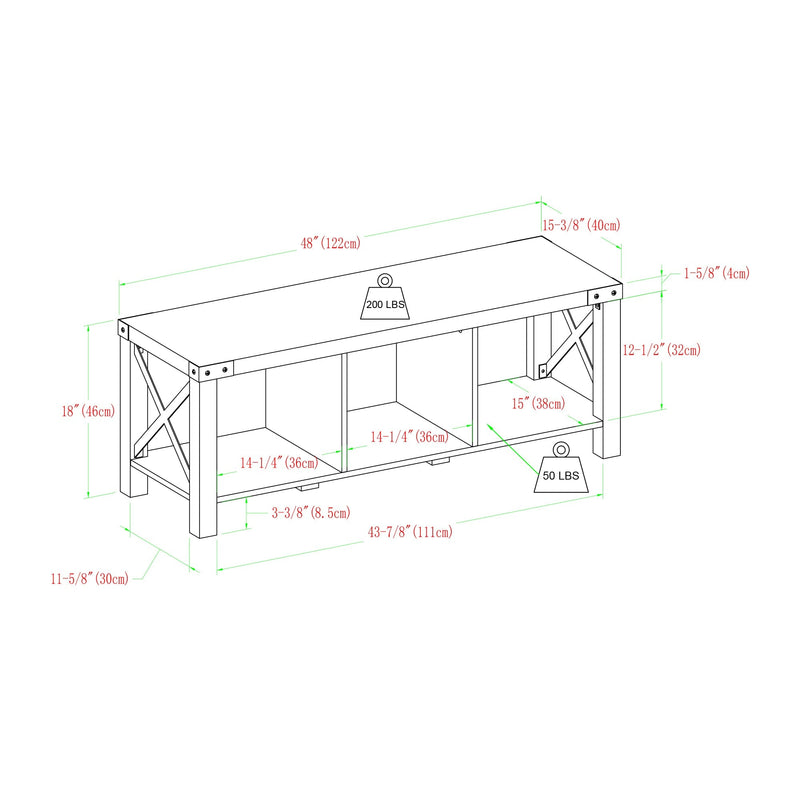 Metal X Entry Bench