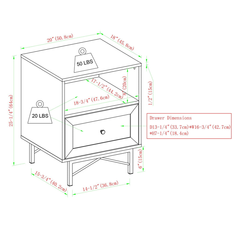 Gwen Nightstand, Set of 2