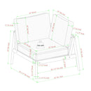 Circa Modern 6-Piece Spindle Solid Wood Outdoor Sectional and Coffee Table