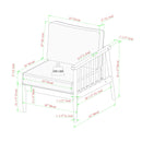 Circa Modern 6-Piece Spindle Solid Wood Outdoor Sectional and Coffee Table