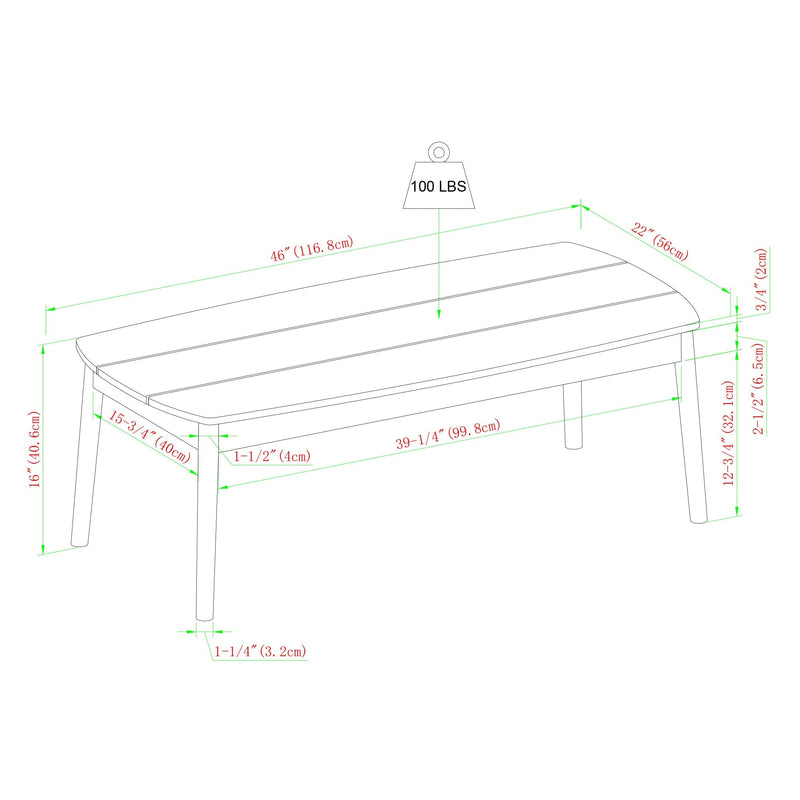 Circa Modern 6-Piece Spindle Solid Wood Outdoor Sectional and Coffee Table