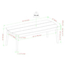 Circa Modern 6-Piece Spindle Solid Wood Outdoor Sectional and Coffee Table