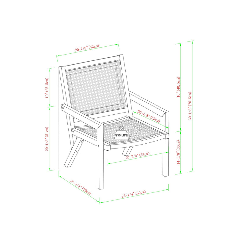 Colby Boho Solid Wood Outdoor Accent Chair