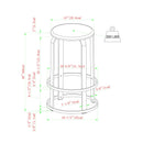 Colton 26" 2-Piece Metal and Wood Round Kitchen Bar Stool