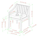 Cologne 2-Piece Modern Solid Wood Outdoor Dining Chair Set