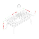 4-Piece Modern Chevron Acacia Outdoor Chaise Sectional with Coffee Table