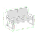 Prenton Modern Solid Wood Slatted Outdoor Loveseat