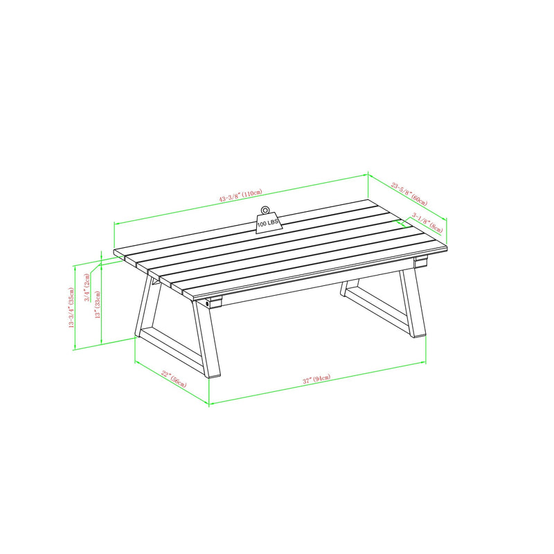 Prenton 4-Piece Modern Acacia Outdoor Slatted Chat Set with Coffee Table