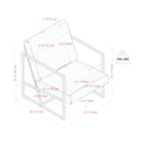 Mid-Century Modern Square Frame Fabric Lounge Chair