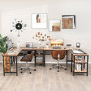 Industrial L-Shaped Corner Computer Desk Office Workstation with Storage Shelves by LJGDeals